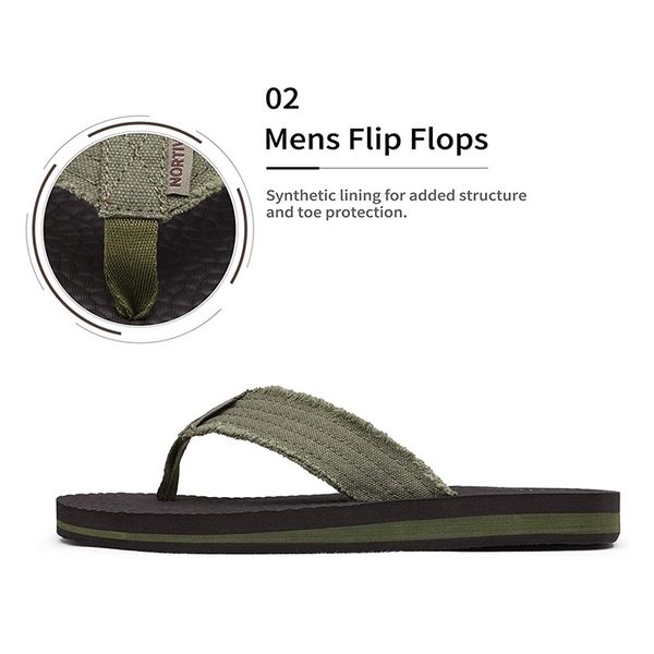 Men's EVA Thong Flip Flops - OLIVE GREEN - 3